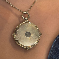 Antique 14 carat gold photo locket-Pendants-The Antique Ring Shop
