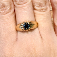 14 carat gold ring with sapphire-Vintage Rings-The Antique Ring Shop