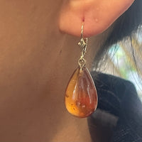 Hassonite garnet earrings in 14 carat gold-Earrings-The Antique Ring Shop