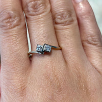 Diamond Toi et Moi ring in 18 carat gold-Vintage Rings-The Antique Ring Shop