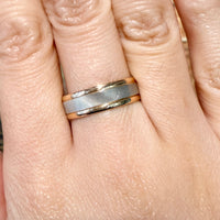 Yellow and white gold wedding band-wedding rings-The Antique Ring Shop