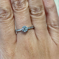 Diamond ring in 18 carat white gold-engagement rings-The Antique Ring Shop