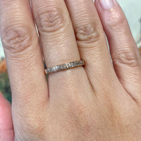 Rose gold half eternity band with diamonds-wedding rings-The Antique Ring Shop