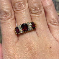 Vintage garnet and diamond ring-Vintage Rings-The Antique Ring Shop