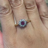 Vintage 18 carat gold ruby and diamond ring-Vintage Rings-The Antique Ring Shop