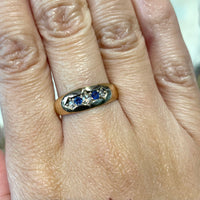 Edwardian sapphire and rose diamond ring-Antique rings-The Antique Ring Shop