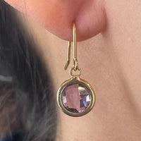 Amethyst pendant earrings in 18 carat gold-Earrings-The Antique Ring Shop