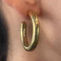 18 carat gold hoop earrings-Earrings-The Antique Ring Shop
