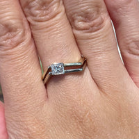 Princess cut diamond ring-Vintage Rings-The Antique Ring Shop