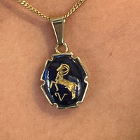 Aries zodiac pendant and chain-Pendants-The Antique Ring Shop