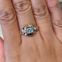 14 carat gold Art Deco ring with diamonds-Vintage Rings-The Antique Ring Shop