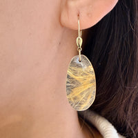 Rutilated quartz pendant earrings-Earrings-The Antique Ring Shop