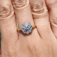 Edwardian old cut diamond cluster ring