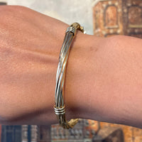 Vintage rope pattern hinged bracelet in 14 carat gold-Bracelets-The Antique Ring Shop