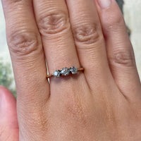 Three stone old cut diamond ring from 1919-The Antique Ring Shop