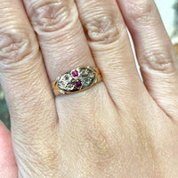 Victorian ruby and diamond ring in 18 carat gold-Antique rings-The Antique Ring Shop