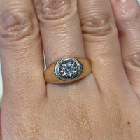 Diamond ring in 18 carat gold-gents rings-The Antique Ring Shop