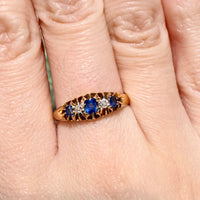 Edwardian sapphire and diamond ring from 1905-Antique rings-The Antique Ring Shop