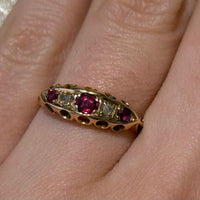 Edwardian period ruby and rose diamond ring-Antique rings-The Antique Ring Shop