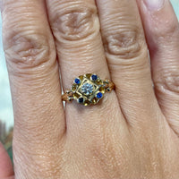 Vintage sapphire and diamond ring in 14 carat gold-Vintage Rings-The Antique Ring Shop