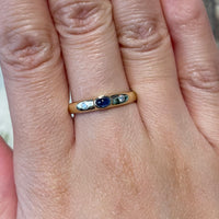 Cabochon sapphire and diamond ring-wedding rings-The Antique Ring Shop