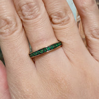 Emerald half eternity band-Vintage Rings-The Antique Ring Shop