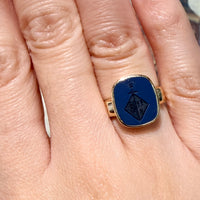 Vintage signet intaglio ring-Vintage Rings-The Antique Ring Shop