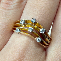 Vintage 18 carat gold ring with diamonds-Vintage Rings-The Antique Ring Shop