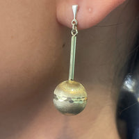 Pendant sphere earrings in 14 carat gold-Earrings-The Antique Ring Shop