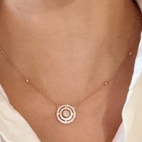 Diamond pendant and chain in 18 carat gold-Pendants-The Antique Ring Shop