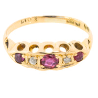 Edwardian period ruby and rose diamond ring-Antique rings-The Antique Ring Shop