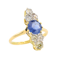 Victorian sapphire and old cut diamond ring-The Antique Ring Shop