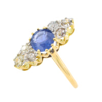 Victorian sapphire and old cut diamond ring-The Antique Ring Shop