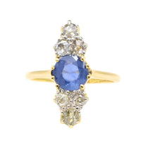 Victorian sapphire and old cut diamond ring-The Antique Ring Shop