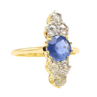 Victorian sapphire and old cut diamond ring-The Antique Ring Shop