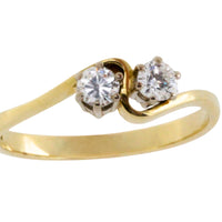 Diamond swirl ring in 14 carat gold-Vintage Rings-The Antique Ring Shop