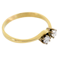 Diamond swirl ring in 14 carat gold-Vintage Rings-The Antique Ring Shop