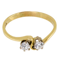 Diamond swirl ring in 14 carat gold-Vintage Rings-The Antique Ring Shop