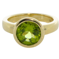 14 carat gold peridot ring-Vintage Rings-The Antique Ring Shop