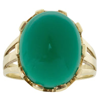 Vintage cabochon chrysoprase ring-Vintage Rings-The Antique Ring Shop