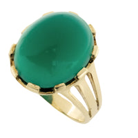 Vintage cabochon chrysoprase ring-Vintage Rings-The Antique Ring Shop