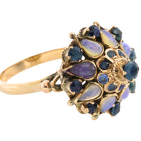 Vintage sapphire and moonstone turban ring-Vintage Rings-The Antique Ring Shop