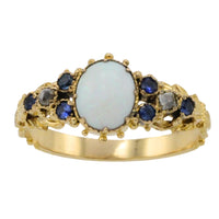 Victorian opal, sapphire and diamond ring-Antique rings-The Antique Ring Shop