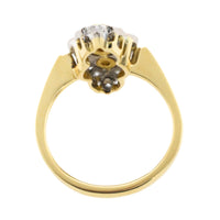 18 carat navette shaped diamond ring-Vintage Rings-The Antique Ring Shop