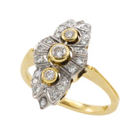 18 carat navette shaped diamond ring-Vintage Rings-The Antique Ring Shop