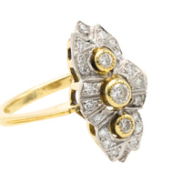 18 carat navette shaped diamond ring-Vintage Rings-The Antique Ring Shop