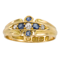 Victorian sapphire and diamond ring from 1899-Antique rings-The Antique Ring Shop