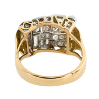 Art Deco single and baguette cut diamond ring-Vintage Rings-The Antique Ring Shop