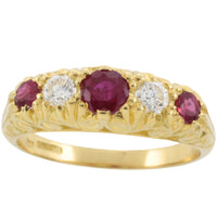 Vintage ruby and diamond ring-Vintage Rings-The Antique Ring Shop