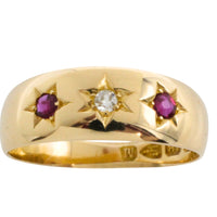 Ruby and diamond gypsy ring from 1895-Antique rings-The Antique Ring Shop